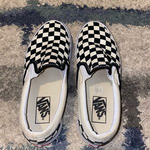Slip on checkerboard vans